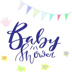 Baby Shower Invitation Template with hand lettering