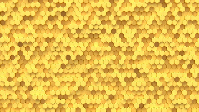 Yellow hexagon background.