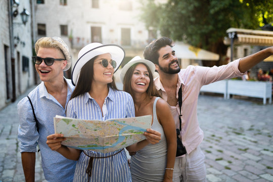 Group Of Friends Spending Quality Time Together In City