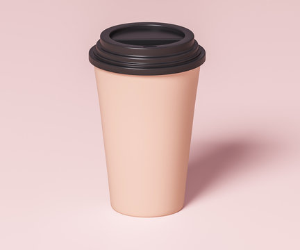 Brown paper cup  - 3D illustration