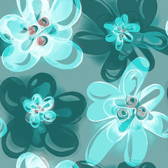 Floral seamless pattern. Watercolor hand painted background.