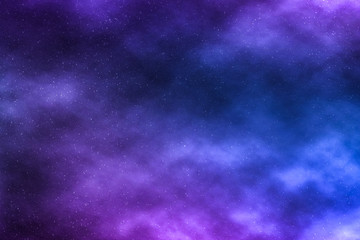 Night sky stars background, nebula clouds in cosmos