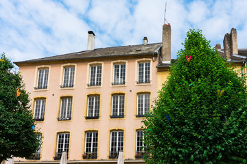 facade of building with apartments. Thionville. France_