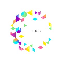 Abstract geometric technological background. Vector creative design.