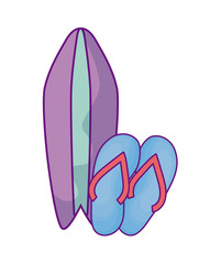 flip flops accessory with surfboard