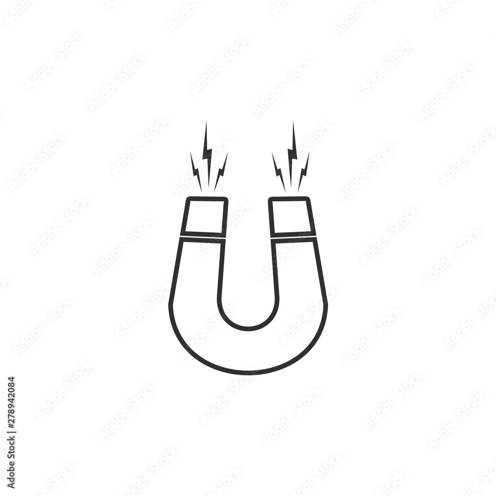 Aufkleber magnet icon template color editable. magnet symbol vector sign isolated on white background. simple 