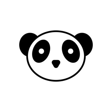 Panda head. Vector panda icon. isolated, white background