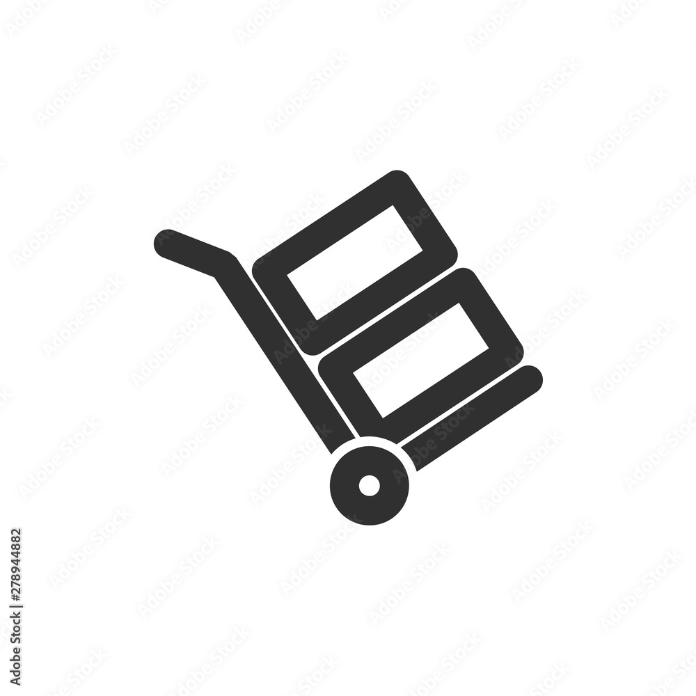 Fototapete handcart icon template color editable. wheelbarrow symbol vector sign isolated on white background. 