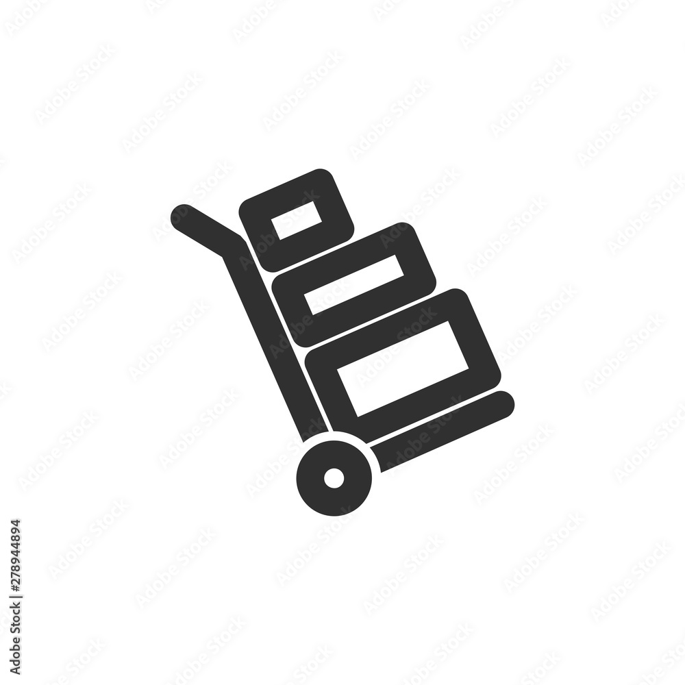 Aufkleber Handcart icon template color editable. Wheelbarrow symbol vector sign isolated on white background. Simple logo vector illustration for graphic and web design.