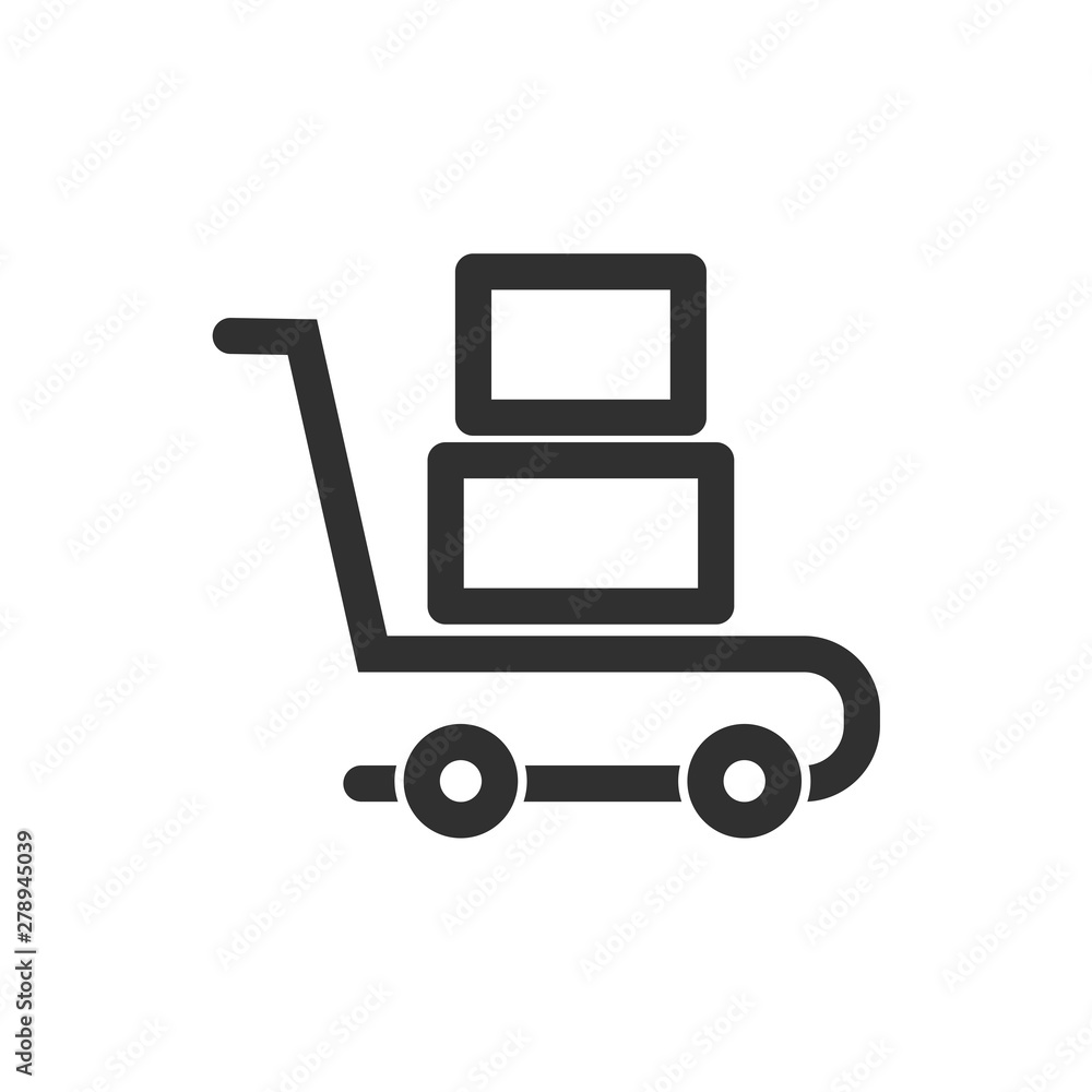 Aufkleber handcart icon template color editable. wheelbarrow symbol vector sign isolated on white background. 