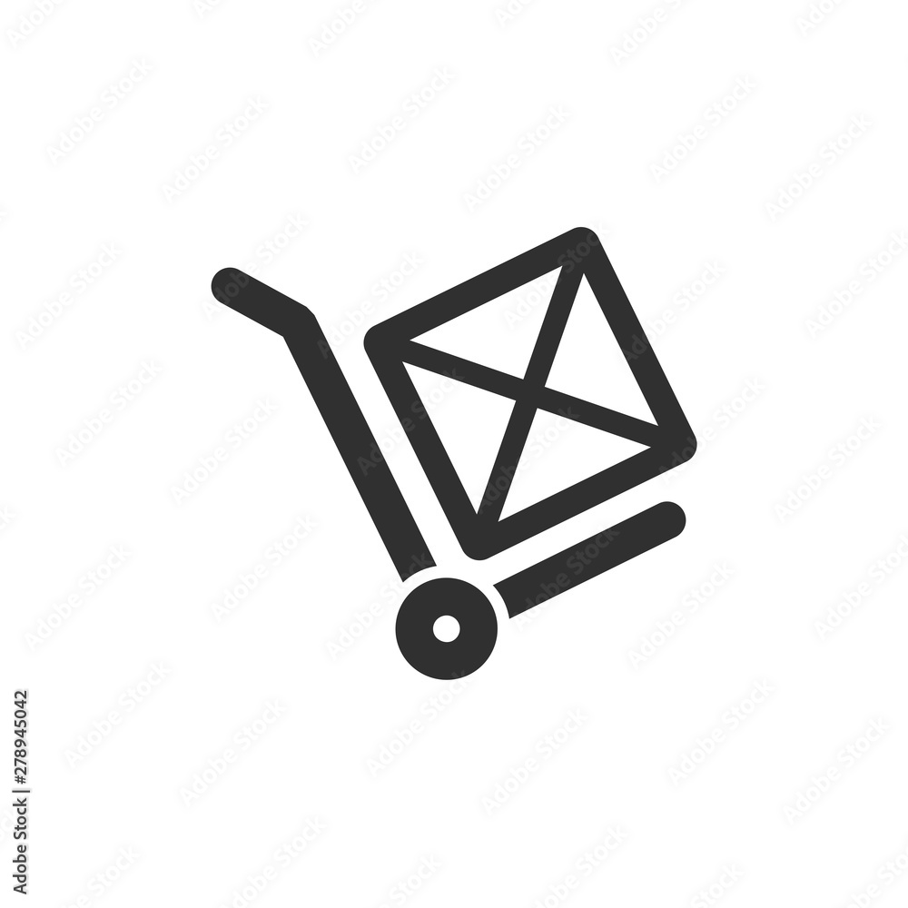 Leinwandbilder handcart icon template color editable. wheelbarrow symbol vector sign isolated on white background. 