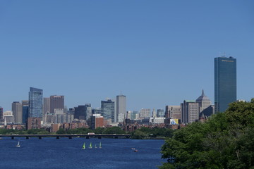 Fototapeta premium Boston Skyline Segelboote