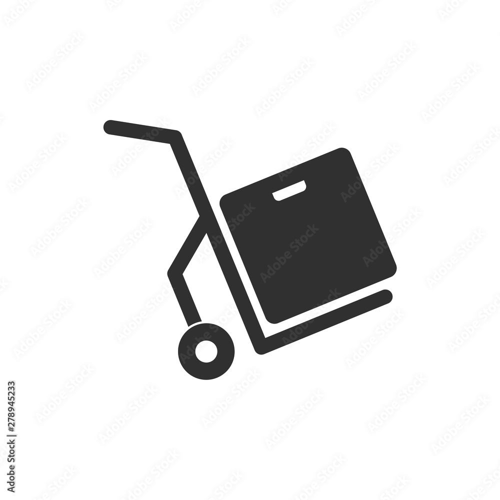 Aufkleber handcart icon template color editable. wheelbarrow symbol vector sign isolated on white background. 