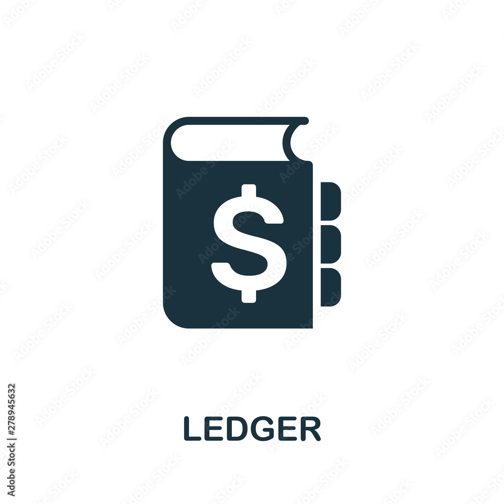 Aufkleber ledger vector icon symbol. creative sign from investment icons collection. filled flat ledger icon f