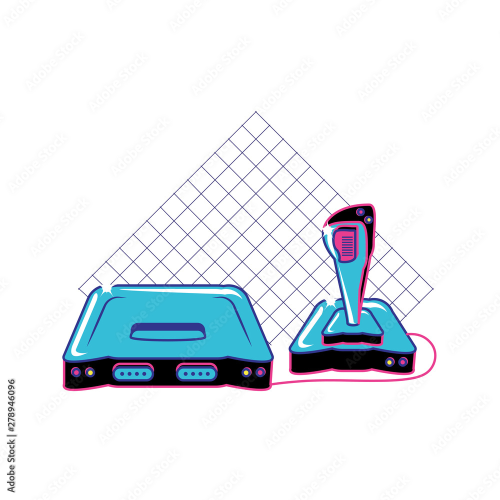 Poster video game joystick control with console