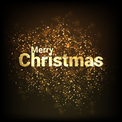 Merry Christmas. Holiday Vector Illustration. Bright inscription - Vector