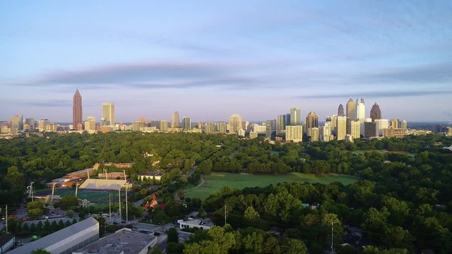 Skyline Aerial of Downtown Atlanta Georgia GA