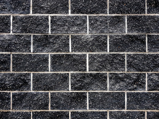 Black brick wall background texture.