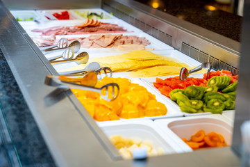 Breakfast Buffet Concept, Breakfast Time in Luxury Hotel, Brunch with Family in Restaurant, Cold Buffet - Image