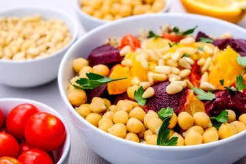 Vegetarian Bulgur Wheat and Quinoa Lunch Bowl