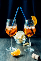Aperol Spritz traditional italian coctail of North Italy and Venice