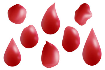 Icon set.  Illustration of blood drop. アイコンセット　血の雫のイラスト  　