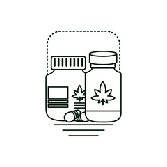 cannabis bottles medicinal products icons