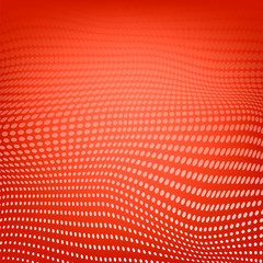 Abstract Polygonal Space. Low Poly Red Background with Connecting Dot. Big Data. Connection Structure. Grid with Dots Texture.