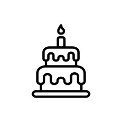 birth cake icon vector flat design