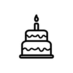 birth cake icon vector flat design