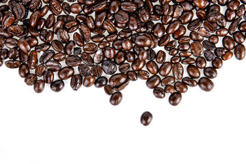  coffee beans isolated on white background