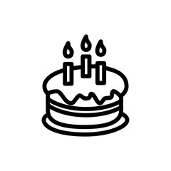 birth cake icon vector flat design