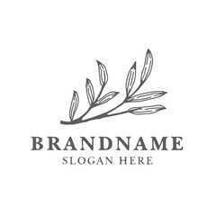 leaf vintage logo design template