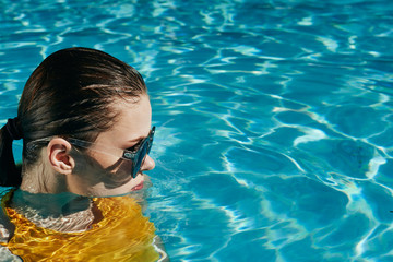 girl in swimming pool