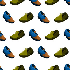 Shoes Flat Color Background Seamless Pattern