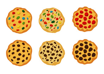 Baked Cookies on white background illustration vector