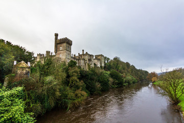 Fototapeta na wymiar Lismore Castle as seen from the Blackwater River below