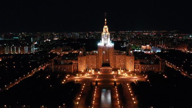 MGU on the night  in moscow