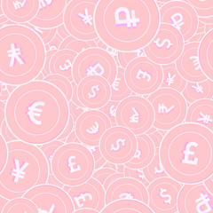 International currencies copper coins seamless pat