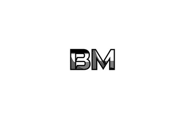 Fototapeta premium Initial BM Letter Modern Stripes Futuristic Monogram Style Logotype