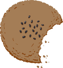 黒ごまクッキーイラスト