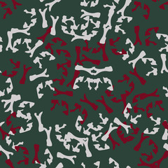 Ufo camouflage of various shades of green, red and white colors