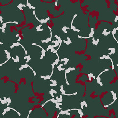 Ufo camouflage of various shades of green, red and white colors