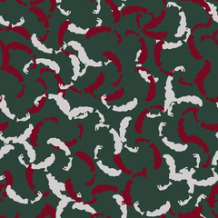 Ufo camouflage of various shades of green, red and white colors