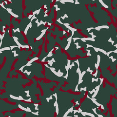 Ufo camouflage of various shades of green, red and white colors