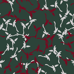 Ufo camouflage of various shades of green, red and white colors