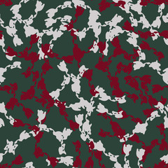 Ufo camouflage of various shades of green, red and white colors