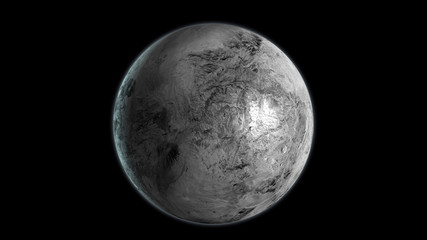 Obraz na płótnie Canvas Haumea dwarf planet isolated on black background. 3D render