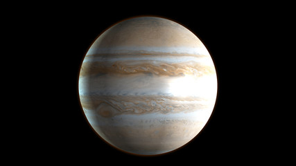 Planet Jupiter in the outer space. 3D Rendering