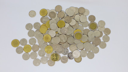 pile of coins Thai baht